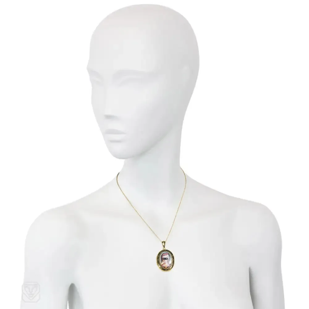 Antique masked portrait locket