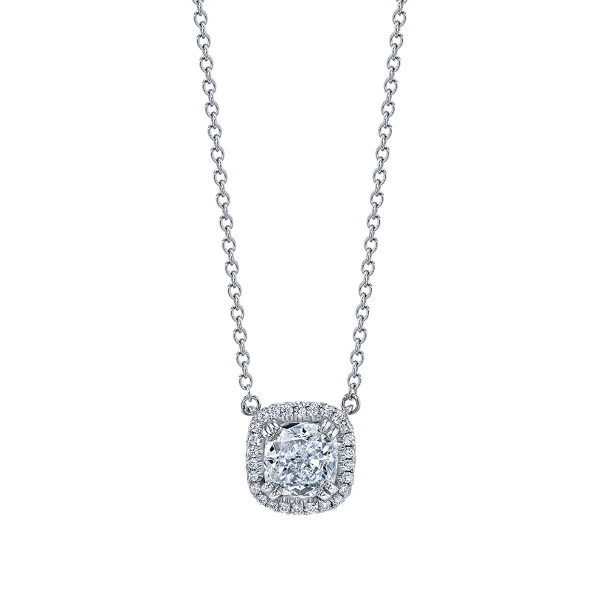 Arabesque Artisan Pave Diamond Halo Pendant