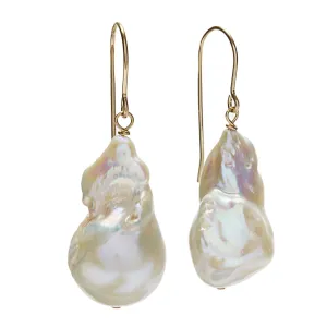 Baroque Earrings - gold/white