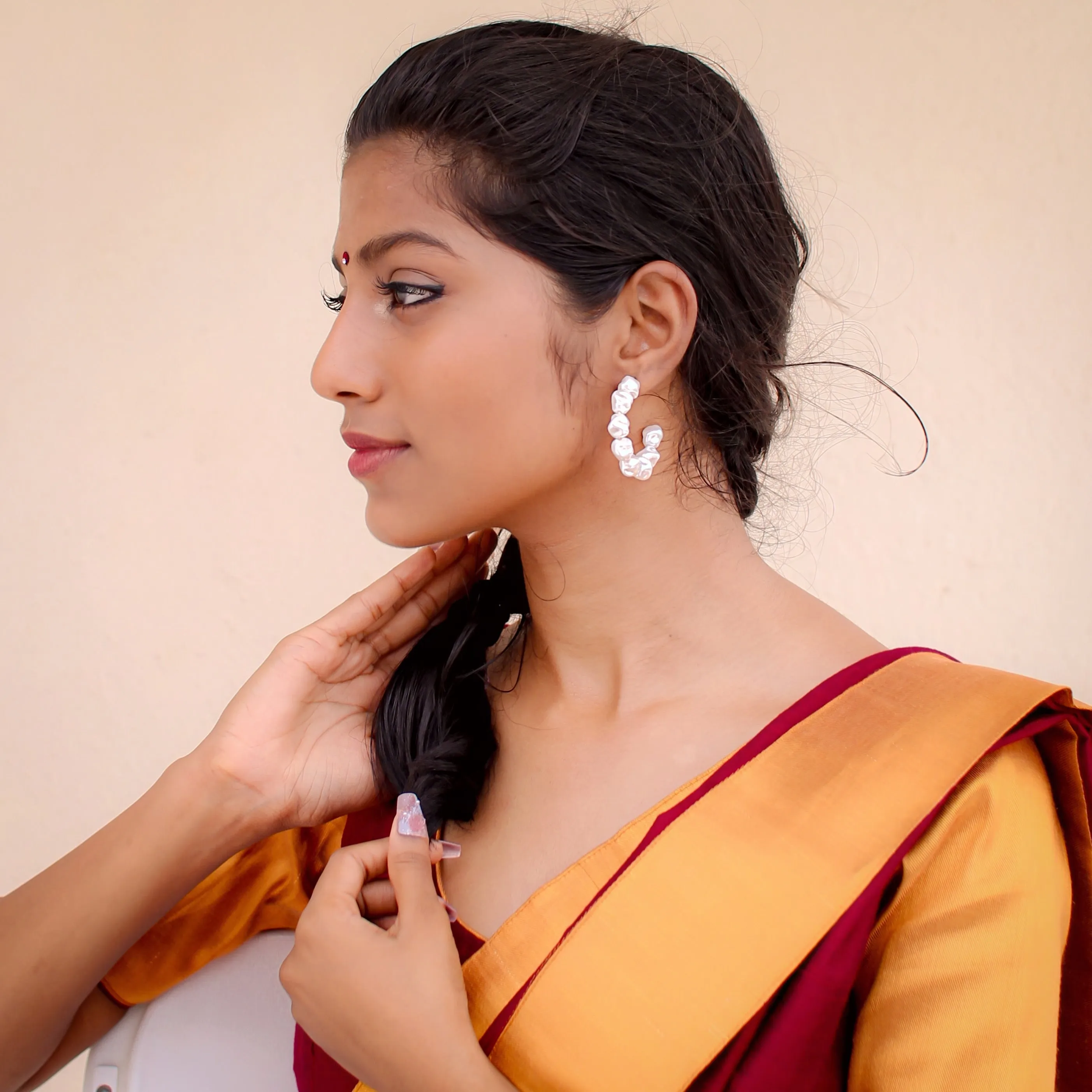 Baroque Pearl Hoops Earrings - PT100245