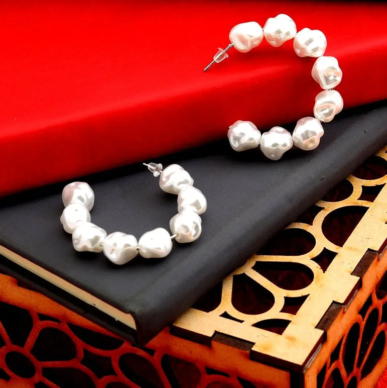 Baroque Pearl Hoops Earrings - PT100245