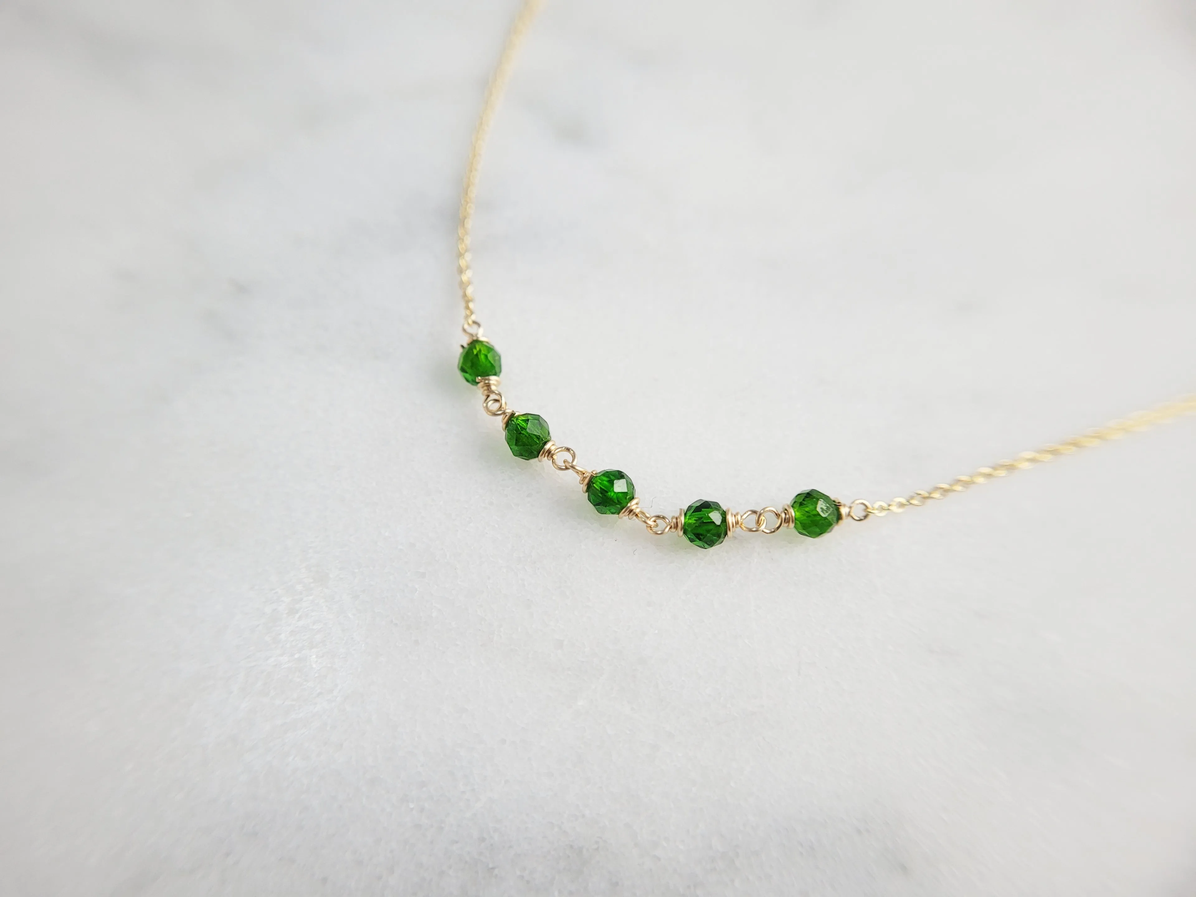 Beaded Chrome Diopside Necklace