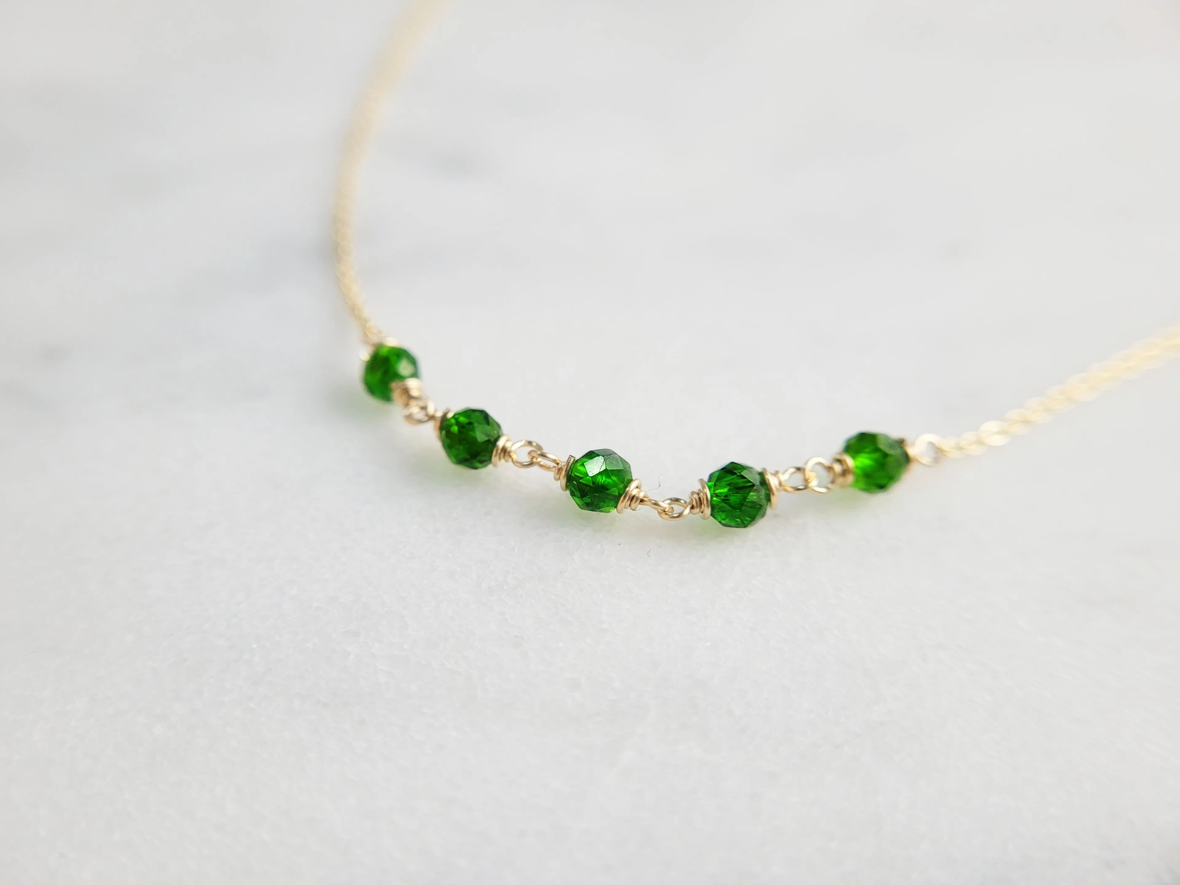 Beaded Chrome Diopside Necklace