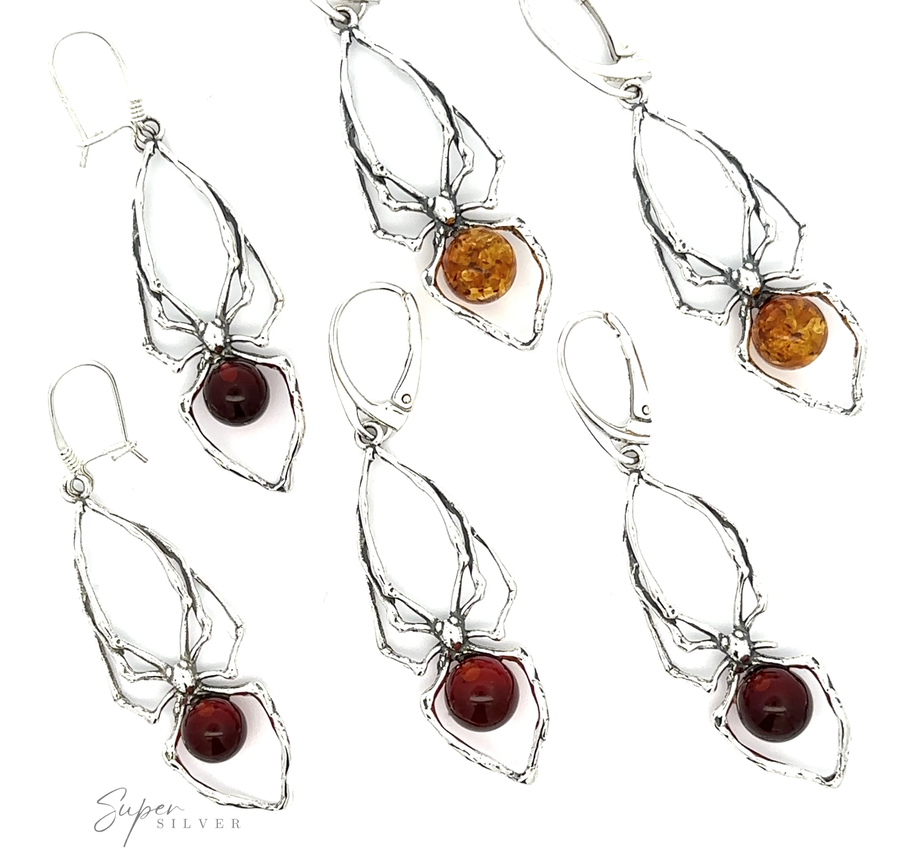 Beautiful Amber Spider Earring