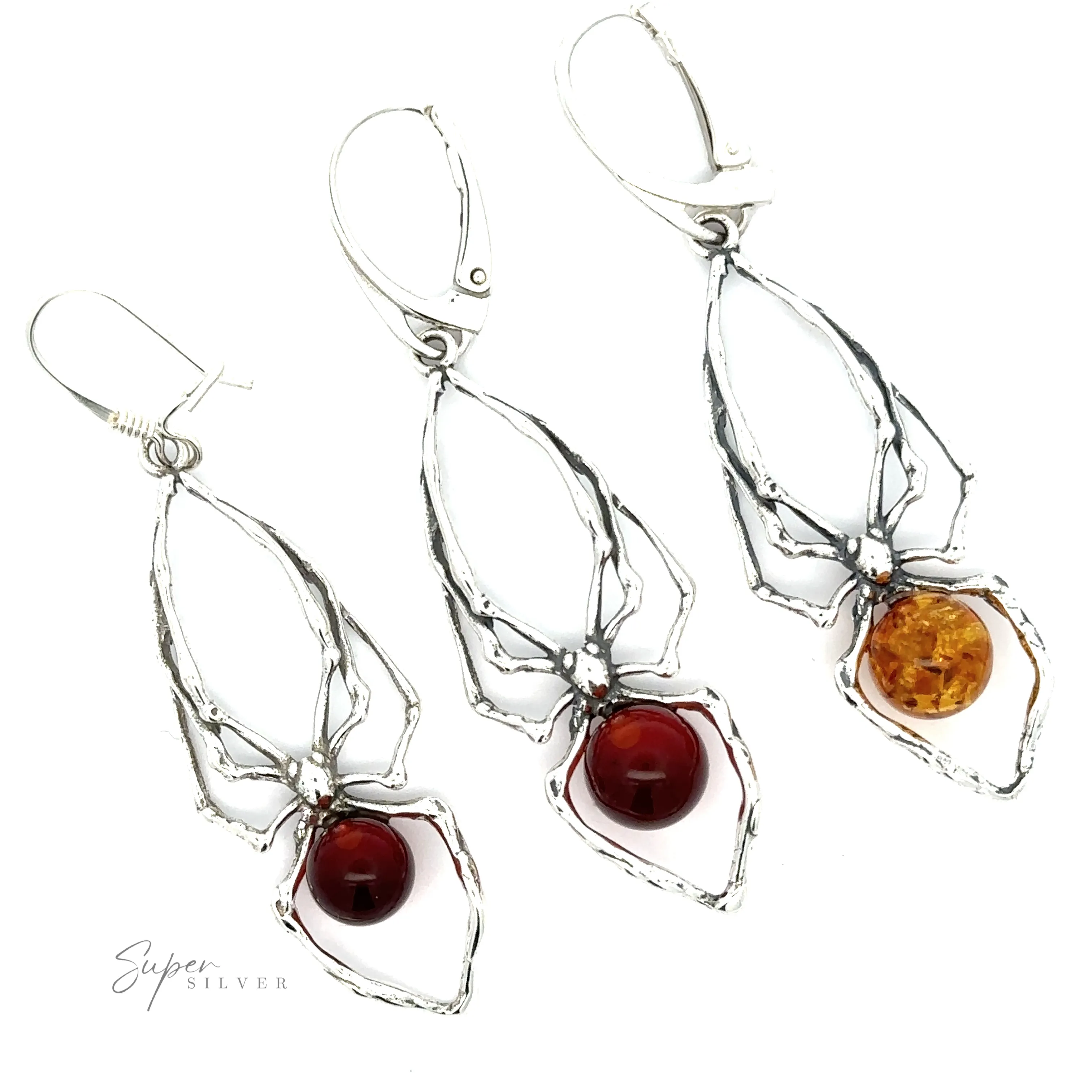 Beautiful Amber Spider Earring