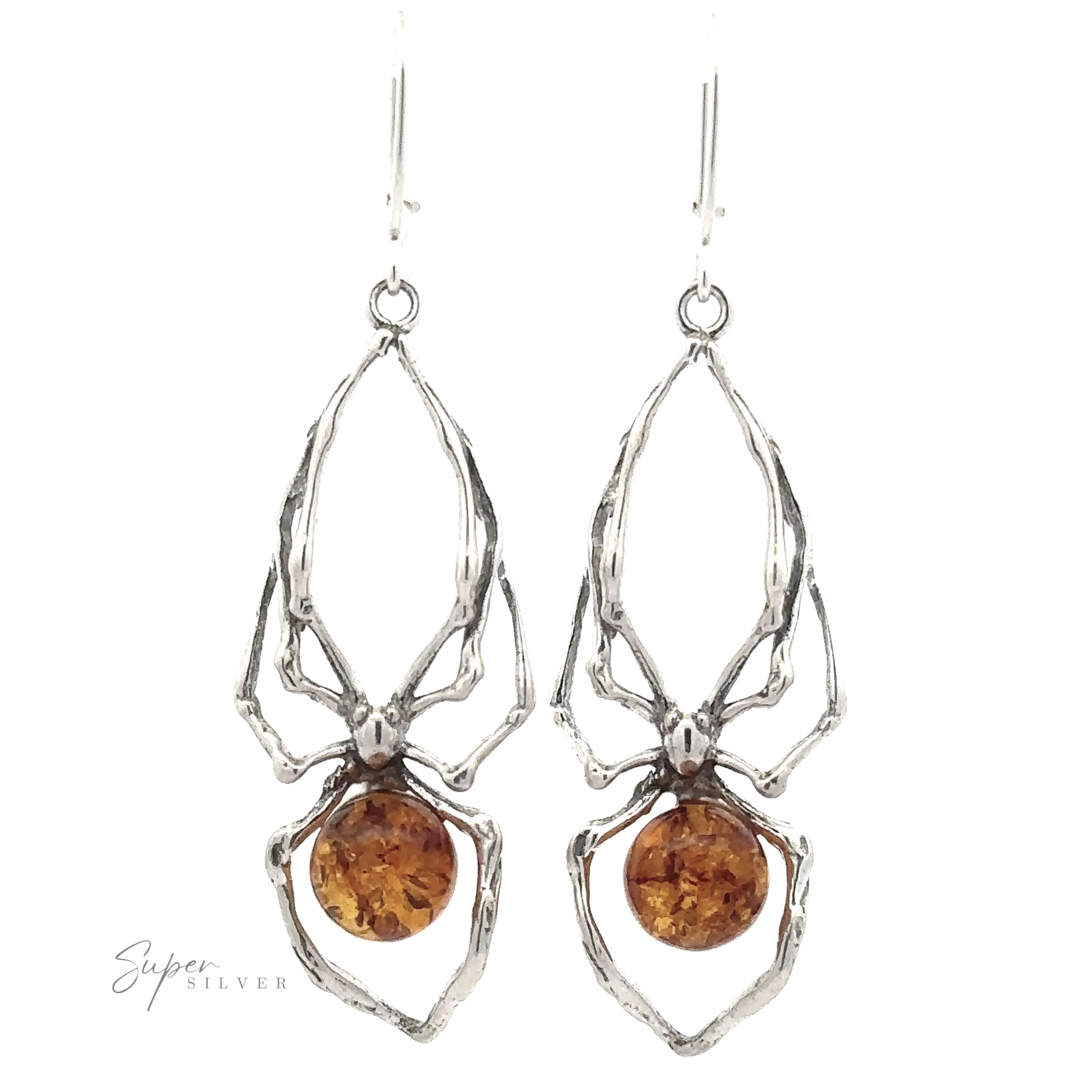 Beautiful Amber Spider Earring