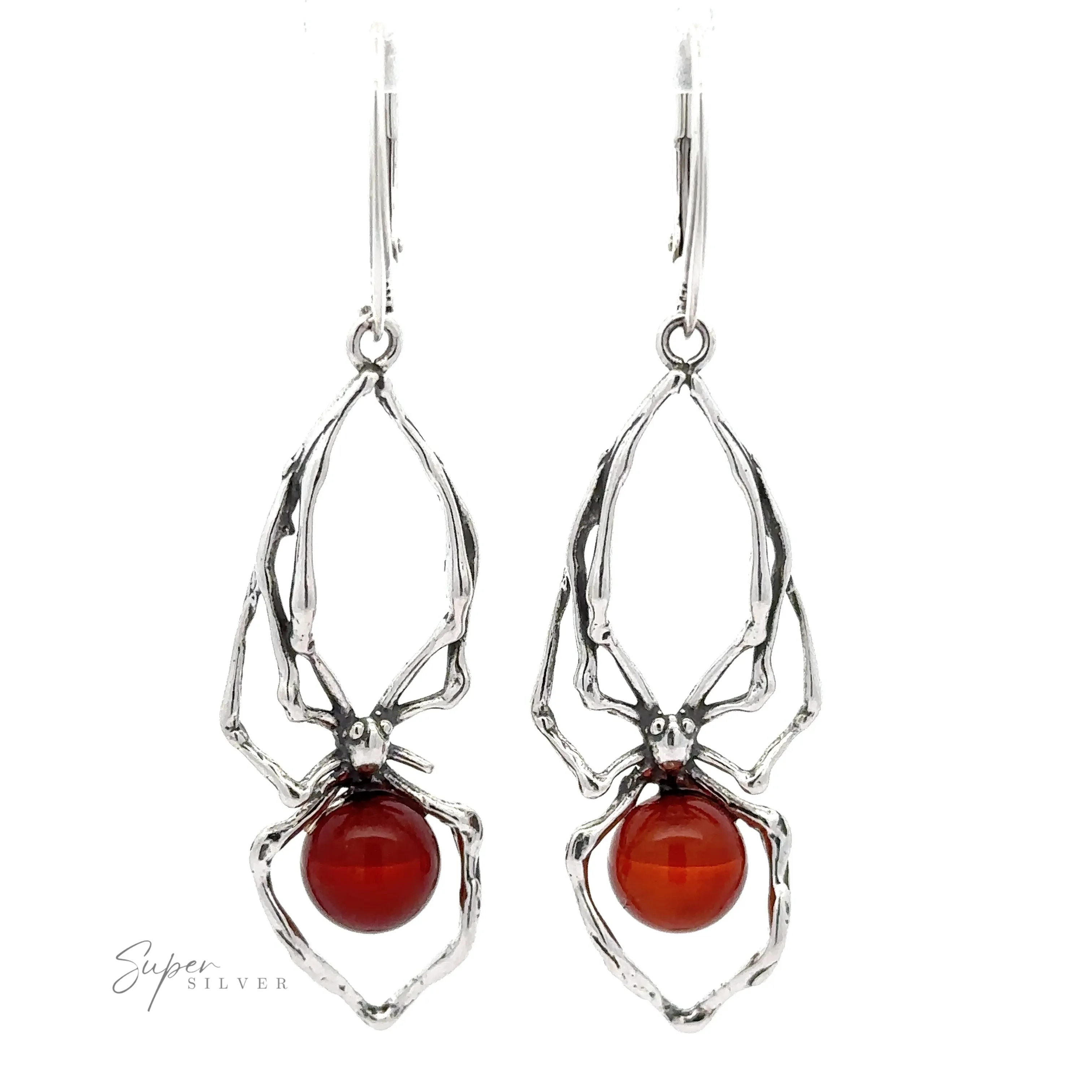 Beautiful Amber Spider Earring