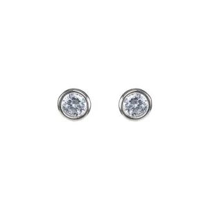 Bezel Set Stud Earrings