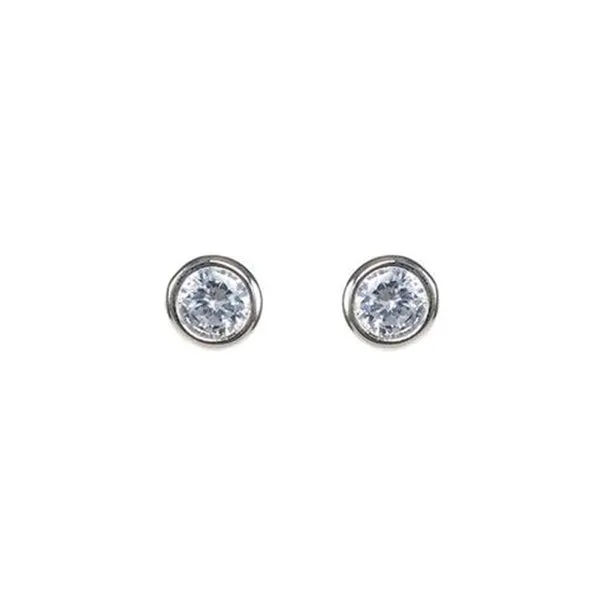 Bezel Set Stud Earrings
