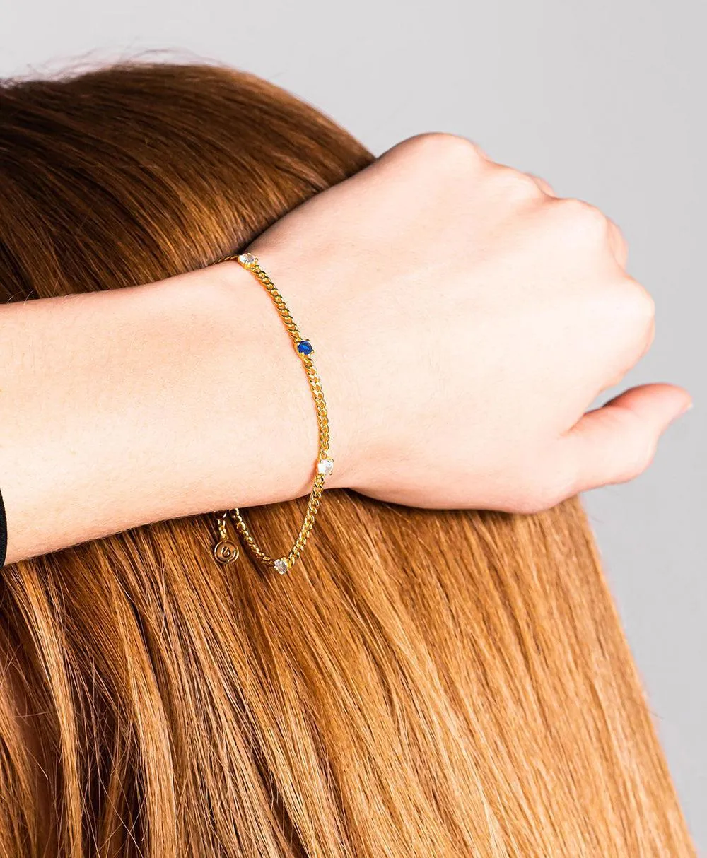 Birthstone Bracelet December 18ct Gold Plated