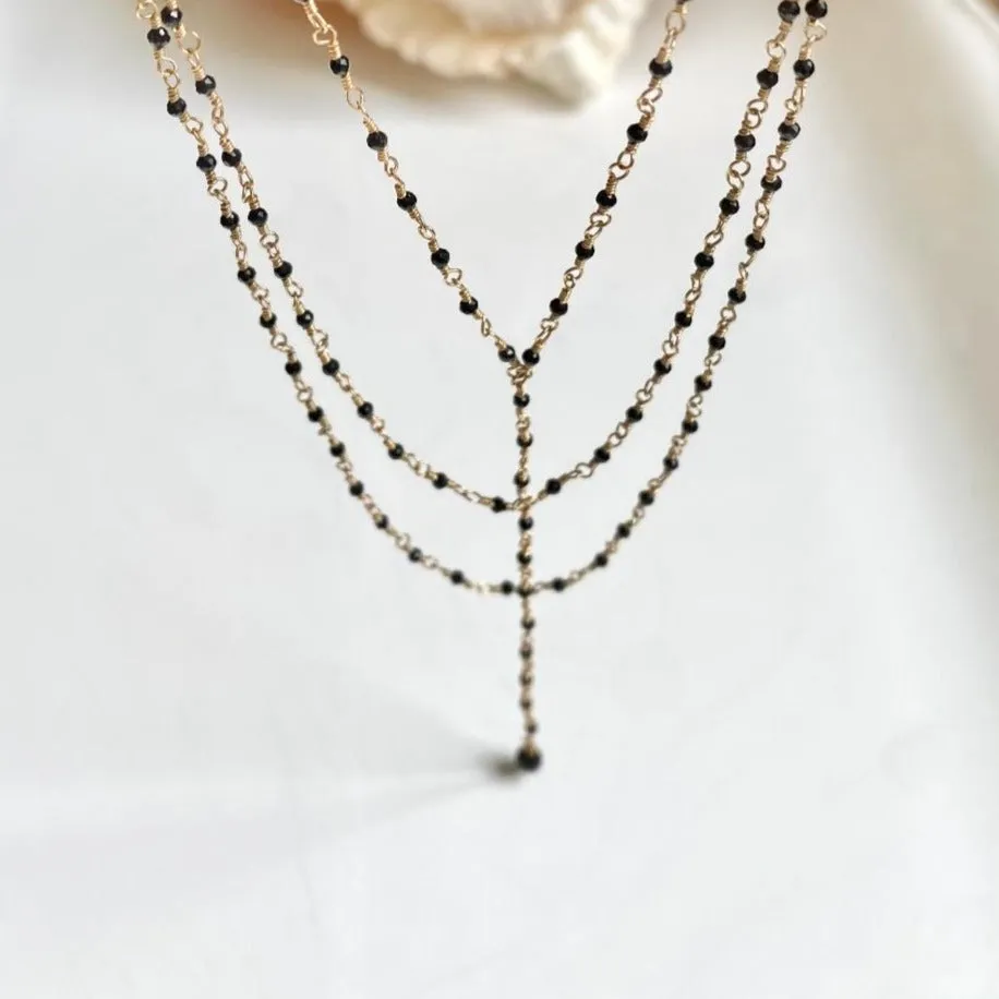 Black Spinel Necklace - Black Widow