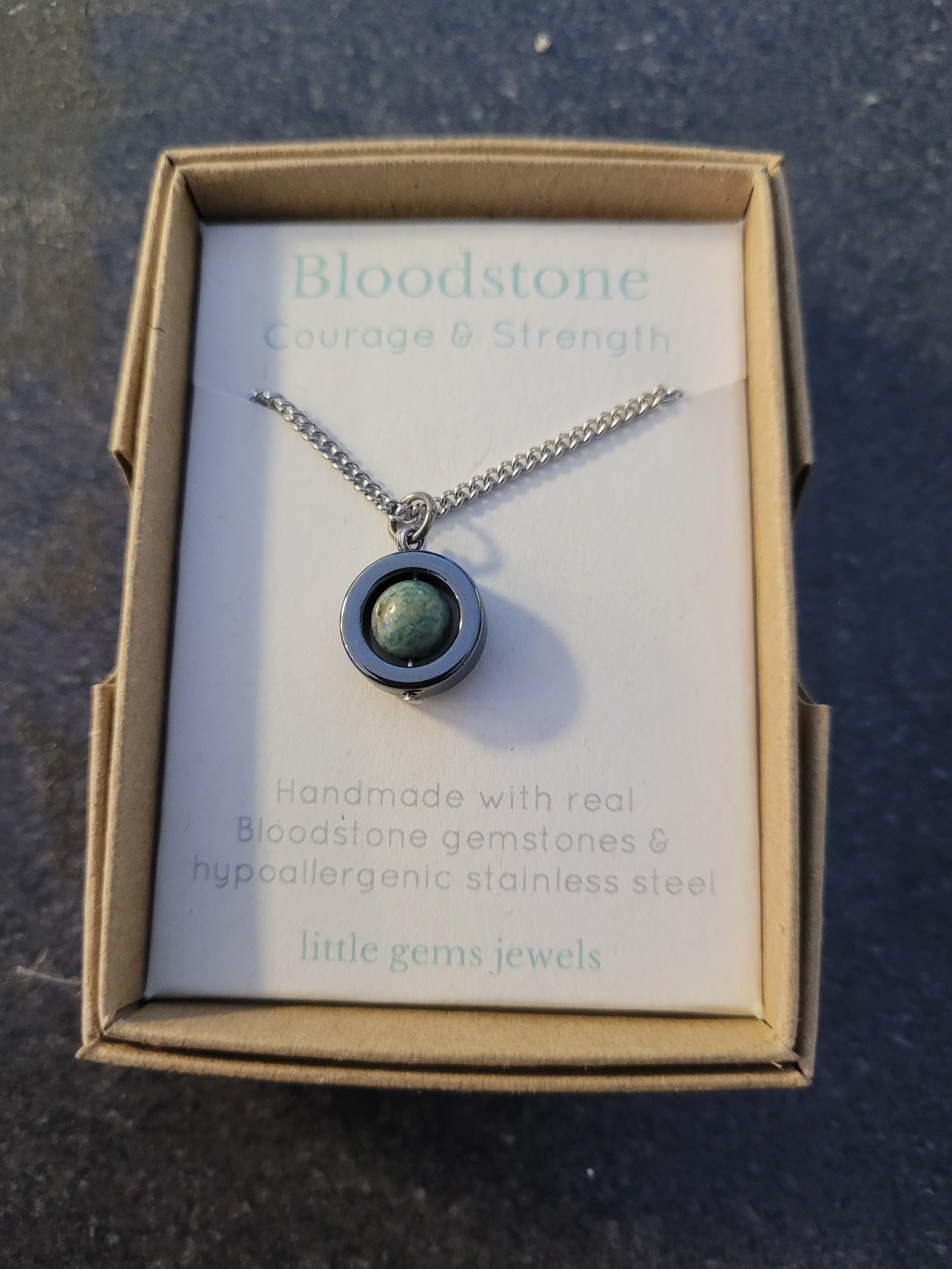 Bloodstone Gemstone Fidget Necklace