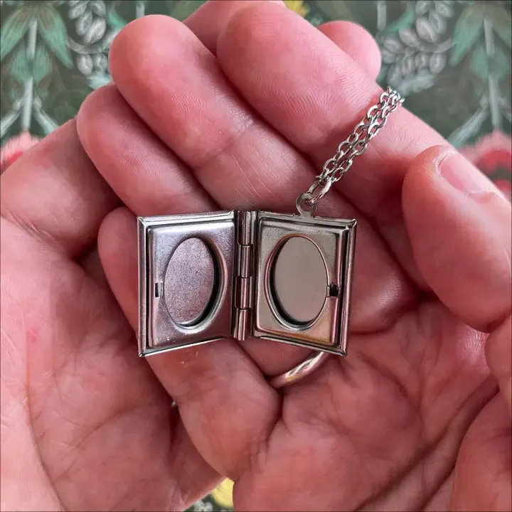 Blue Alice in Wonderland Book Locket Necklace by Marshall and Rose