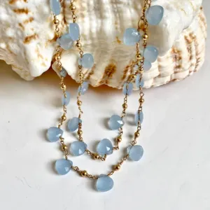 Blue Chalcedony Necklace - Positano