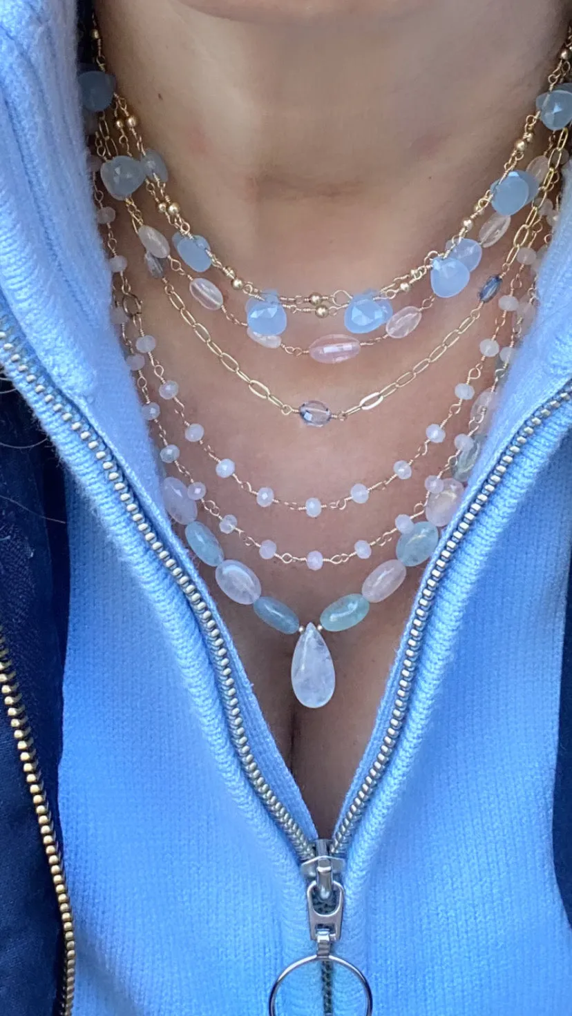 Blue Chalcedony Necklace - Positano