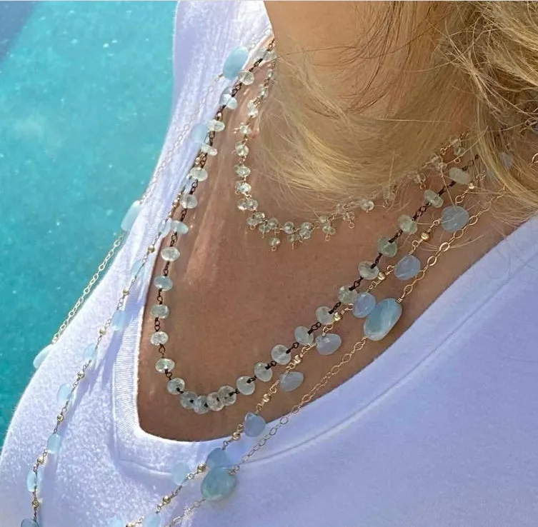 Blue Chalcedony Necklace - Positano