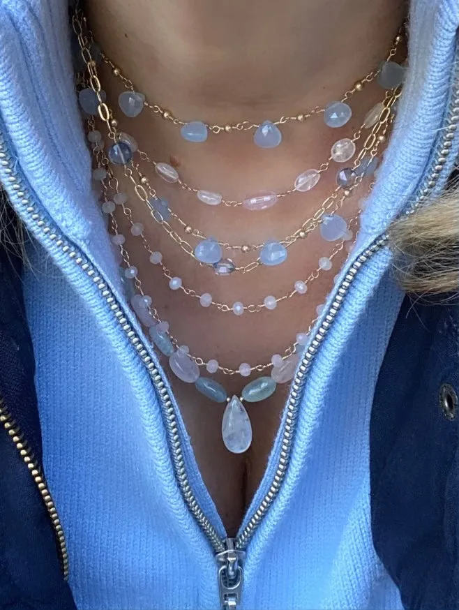 Blue Chalcedony Necklace - Positano