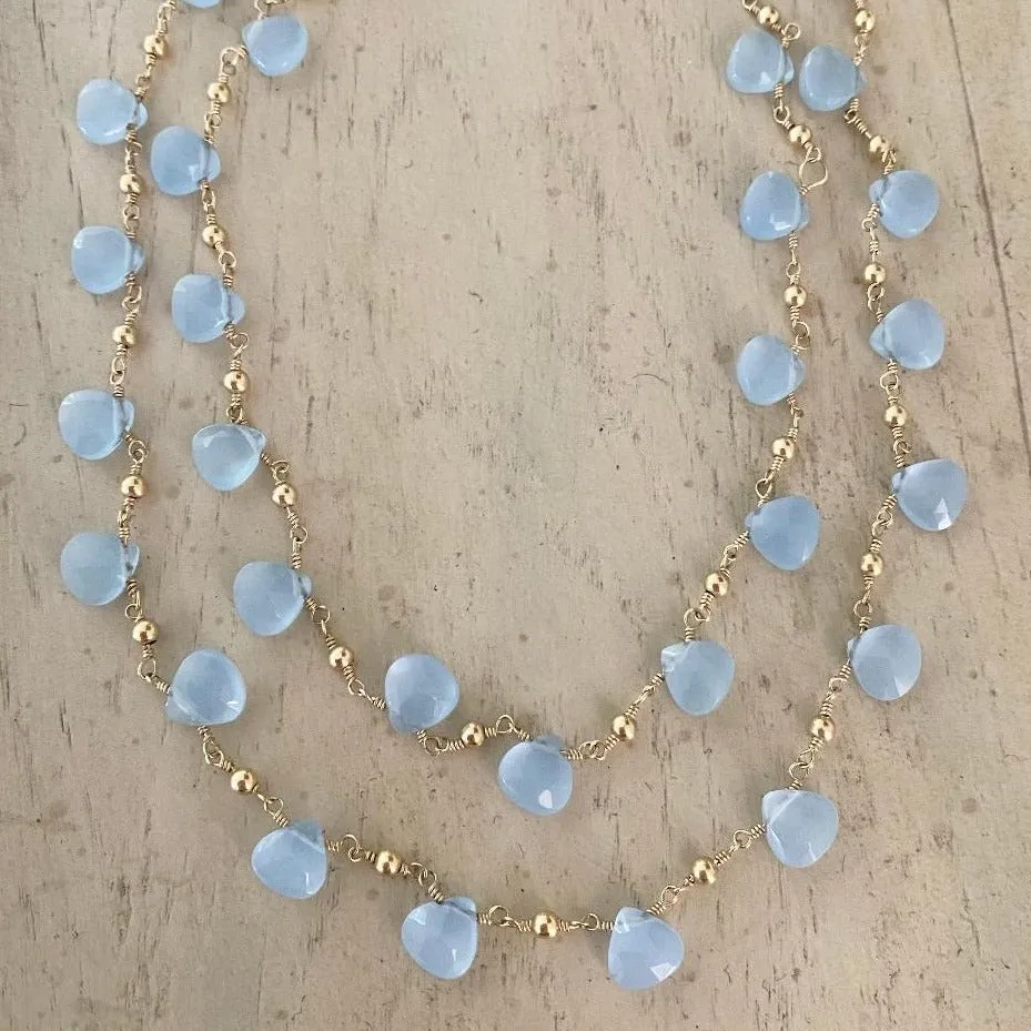 Blue Chalcedony Necklace - Positano