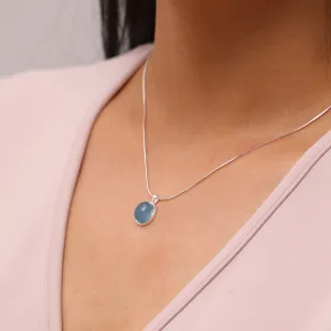 Blue gemstone pendant necklace