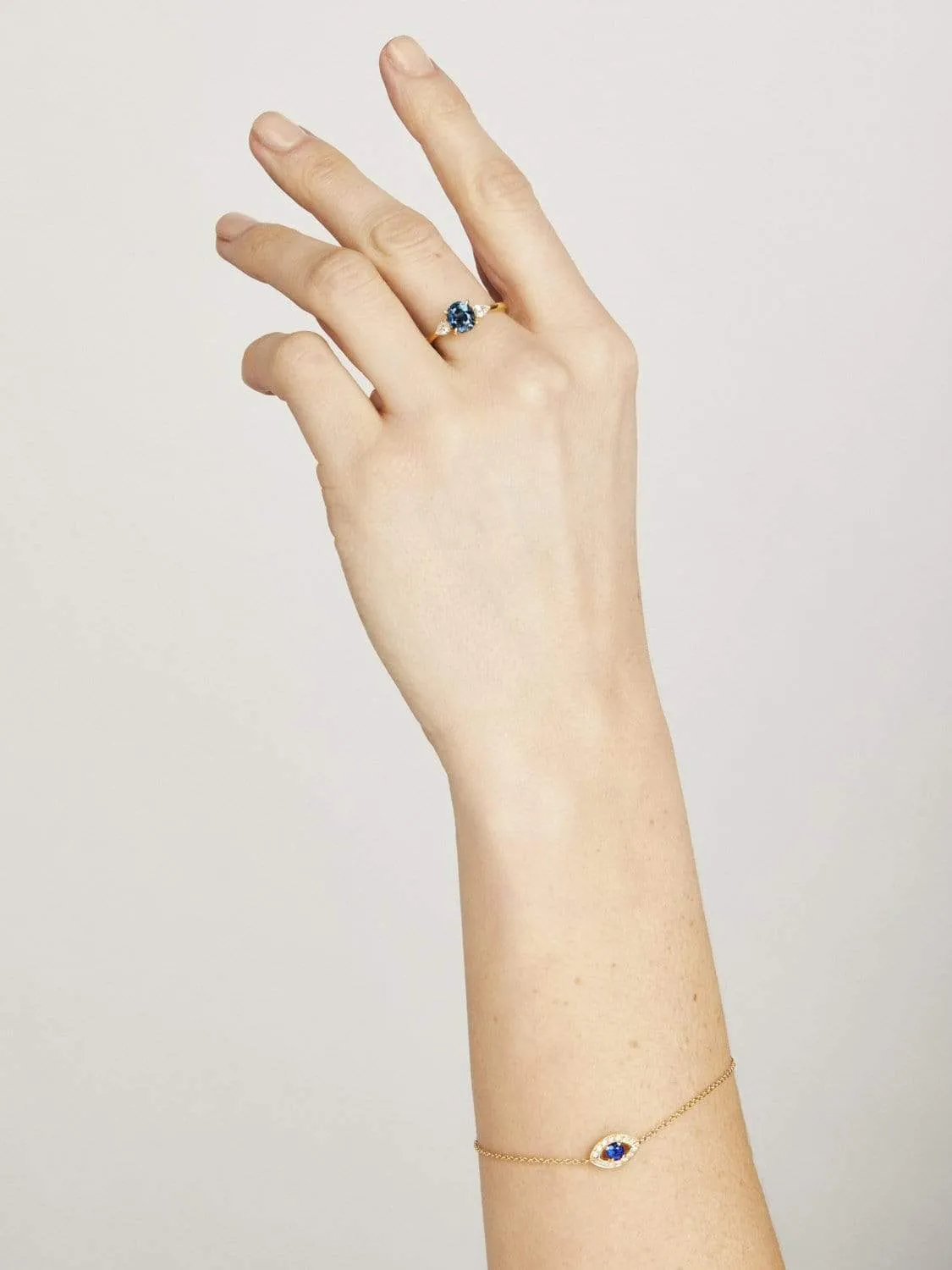 Blue Sapphire Evil Eye Bracelet, 18ct Yellow Gold