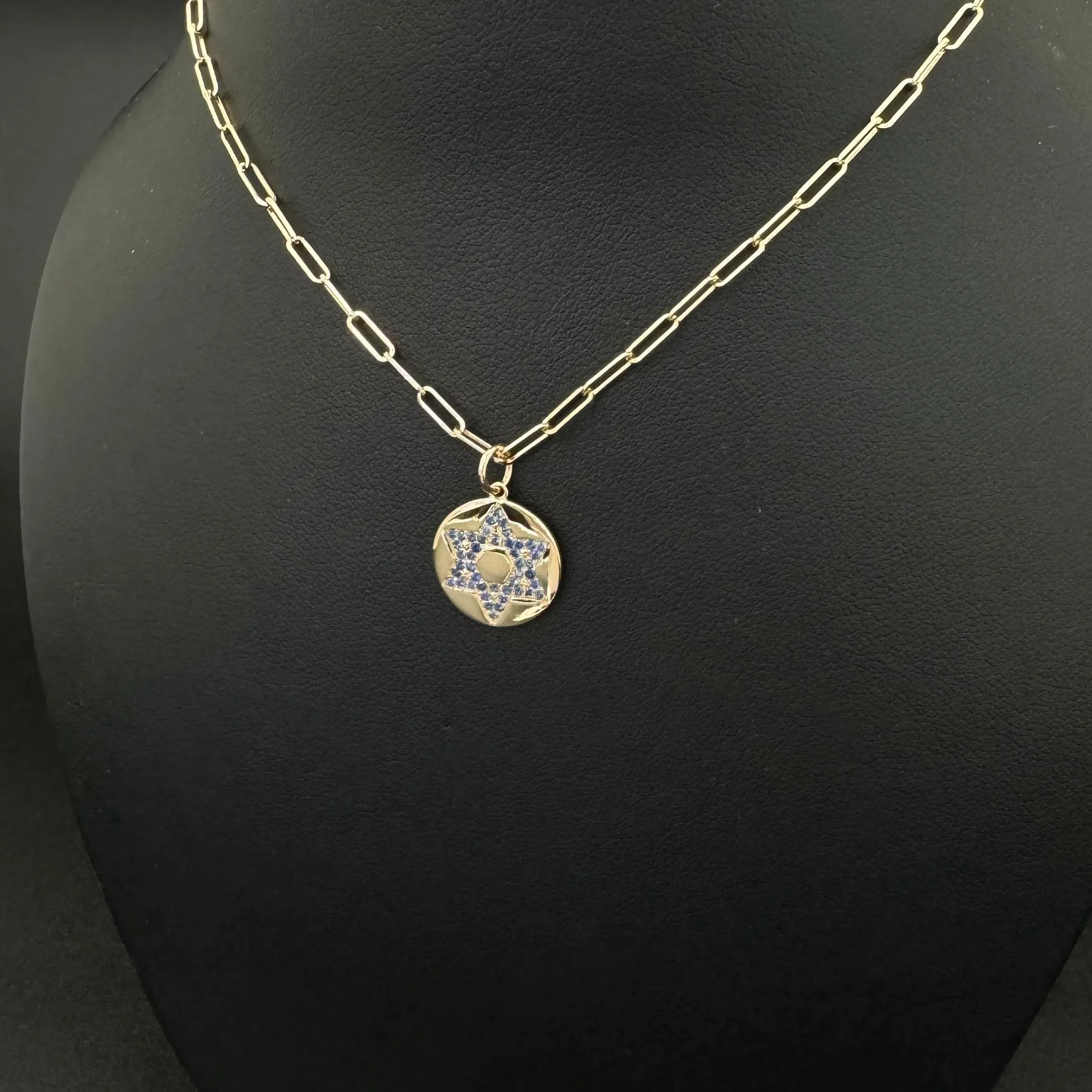 Blue Sapphire Star of David Charm 13mm