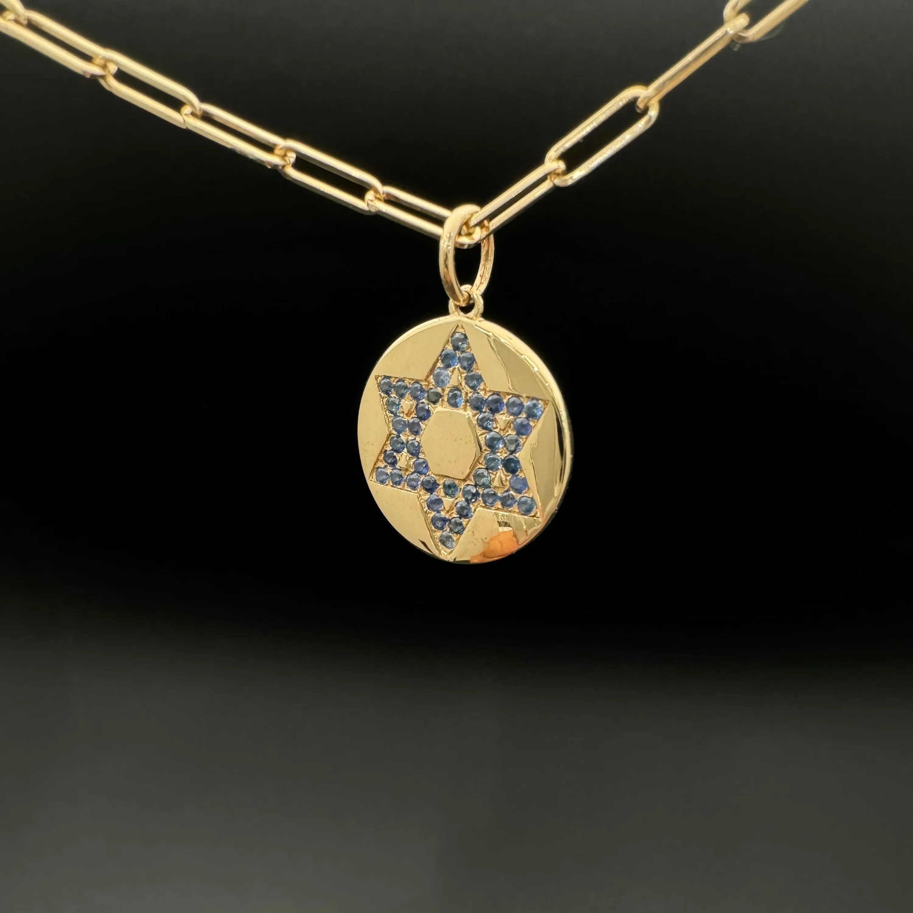 Blue Sapphire Star of David Charm 13mm