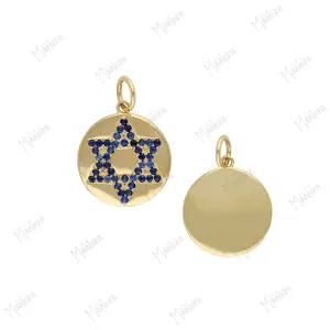 Blue Sapphire Star of David Charm 13mm