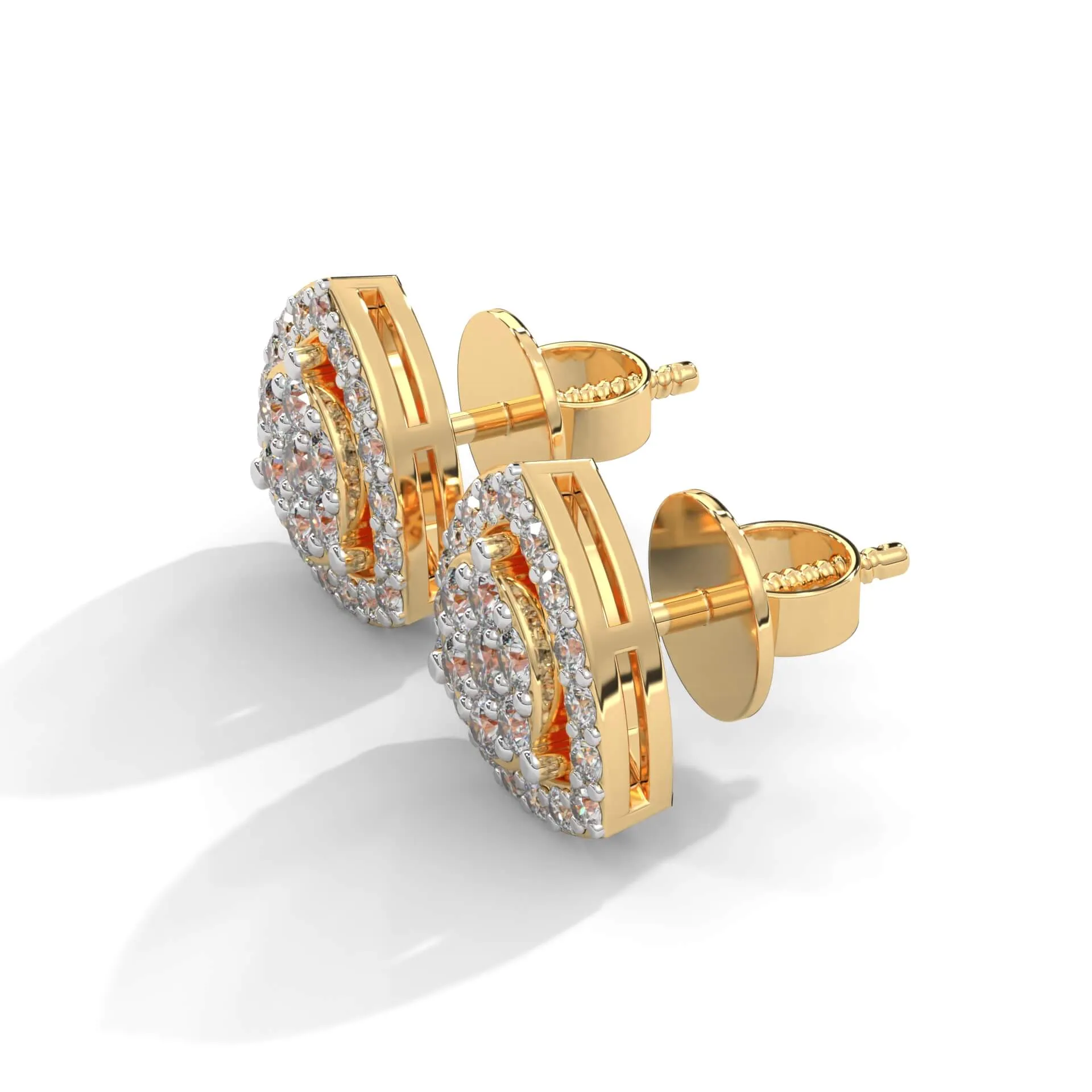 Brylee Triangle Silver Studs | 22KT Gold Vermeil