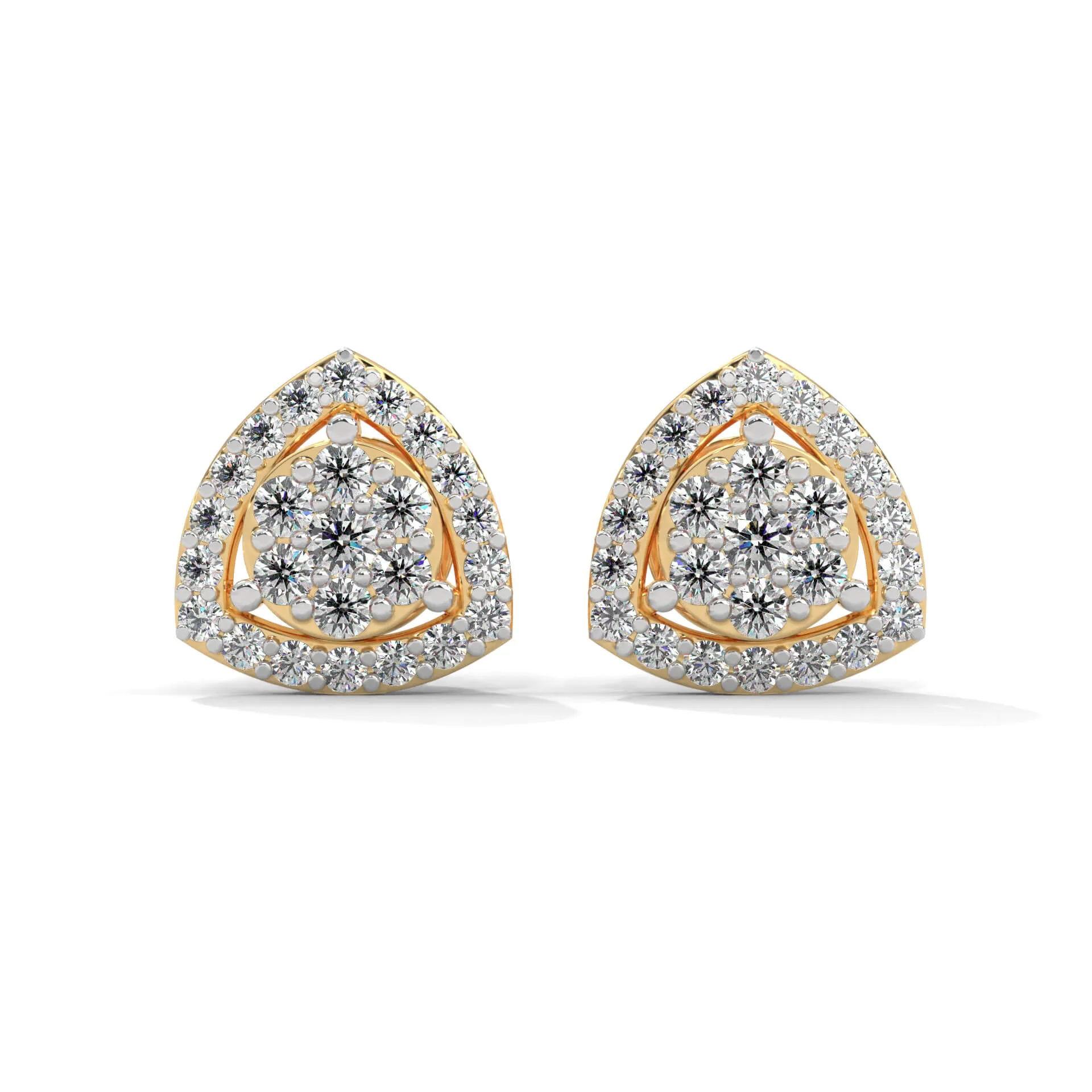 Brylee Triangle Silver Studs | 22KT Gold Vermeil