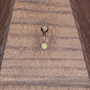 Bubble Gum Opal Navel in a Bezel Setting  (4mm/4mm)