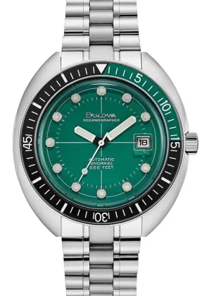 BULOVA DEVIL DIVER GENTS AUTOMATIC GREEN DIAL STAINLESS 96B322