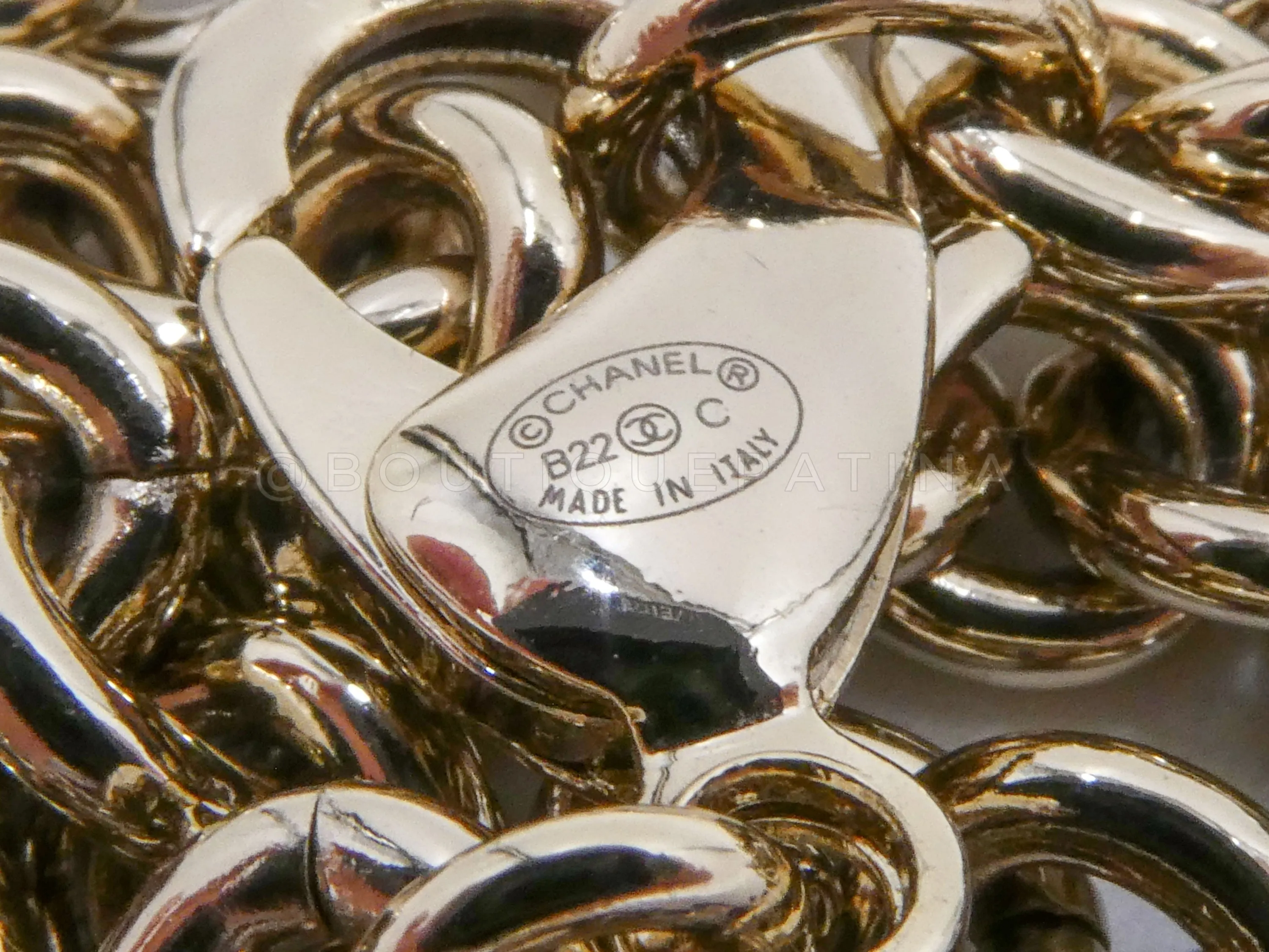 Chanel 22C Giant Heart Locket Pendant Necklace