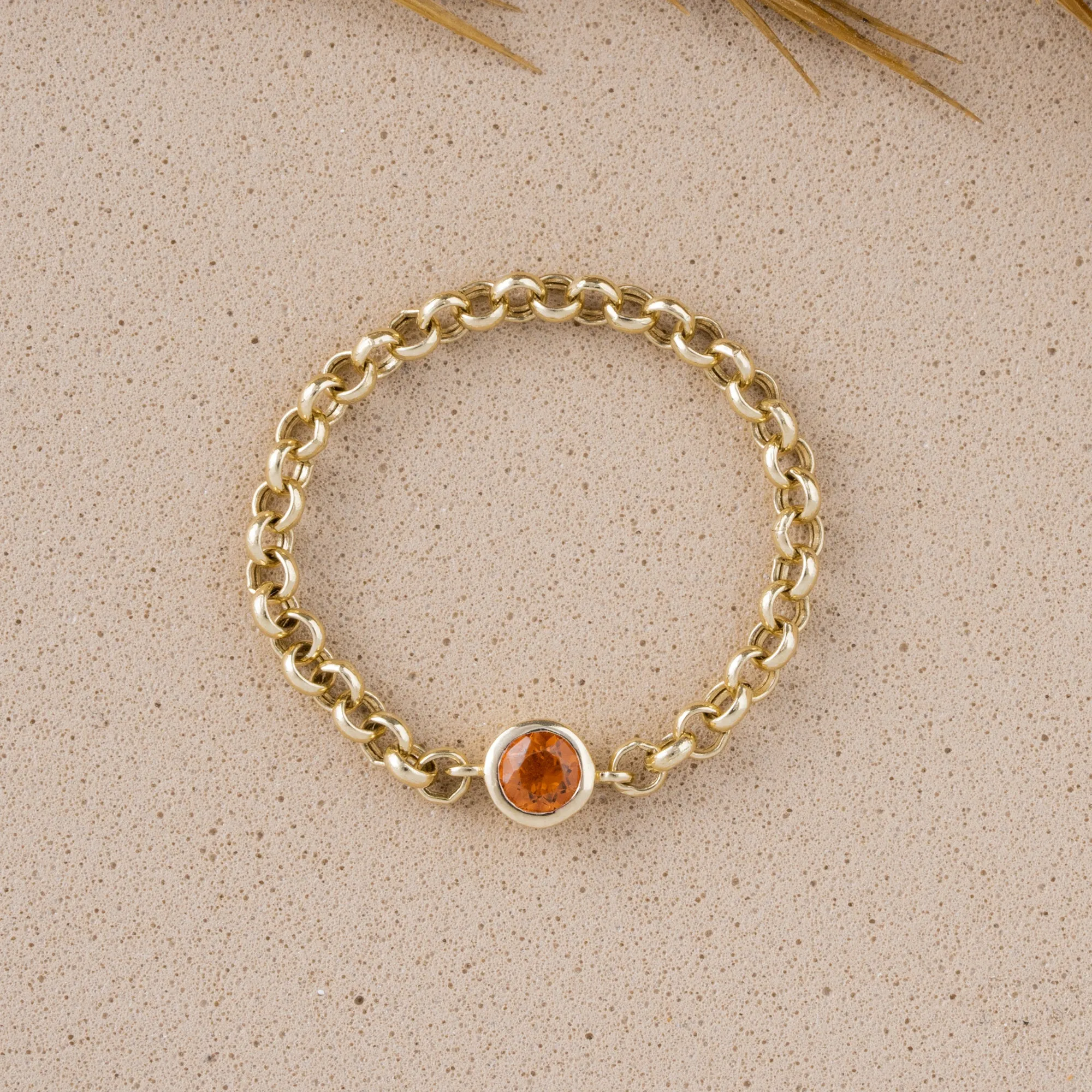 Citrine Chain Ring, Adriana
