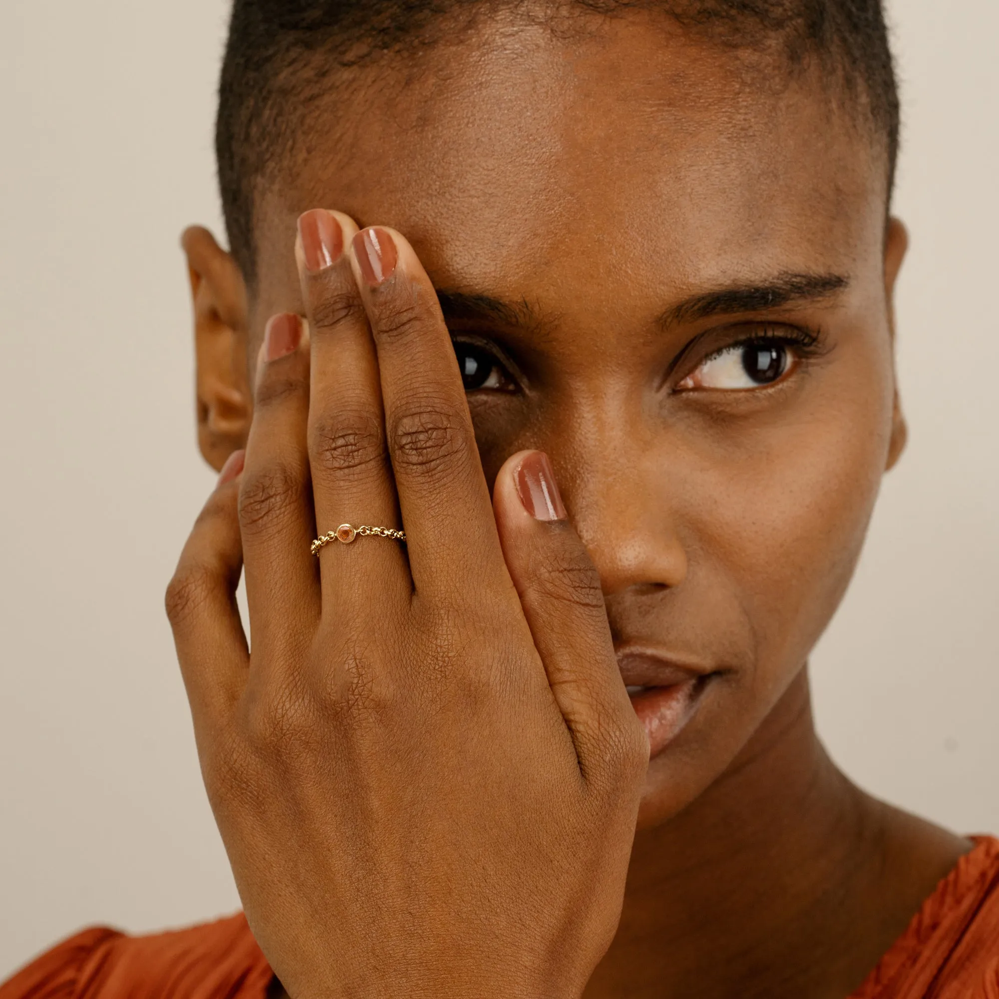 Citrine Chain Ring, Adriana