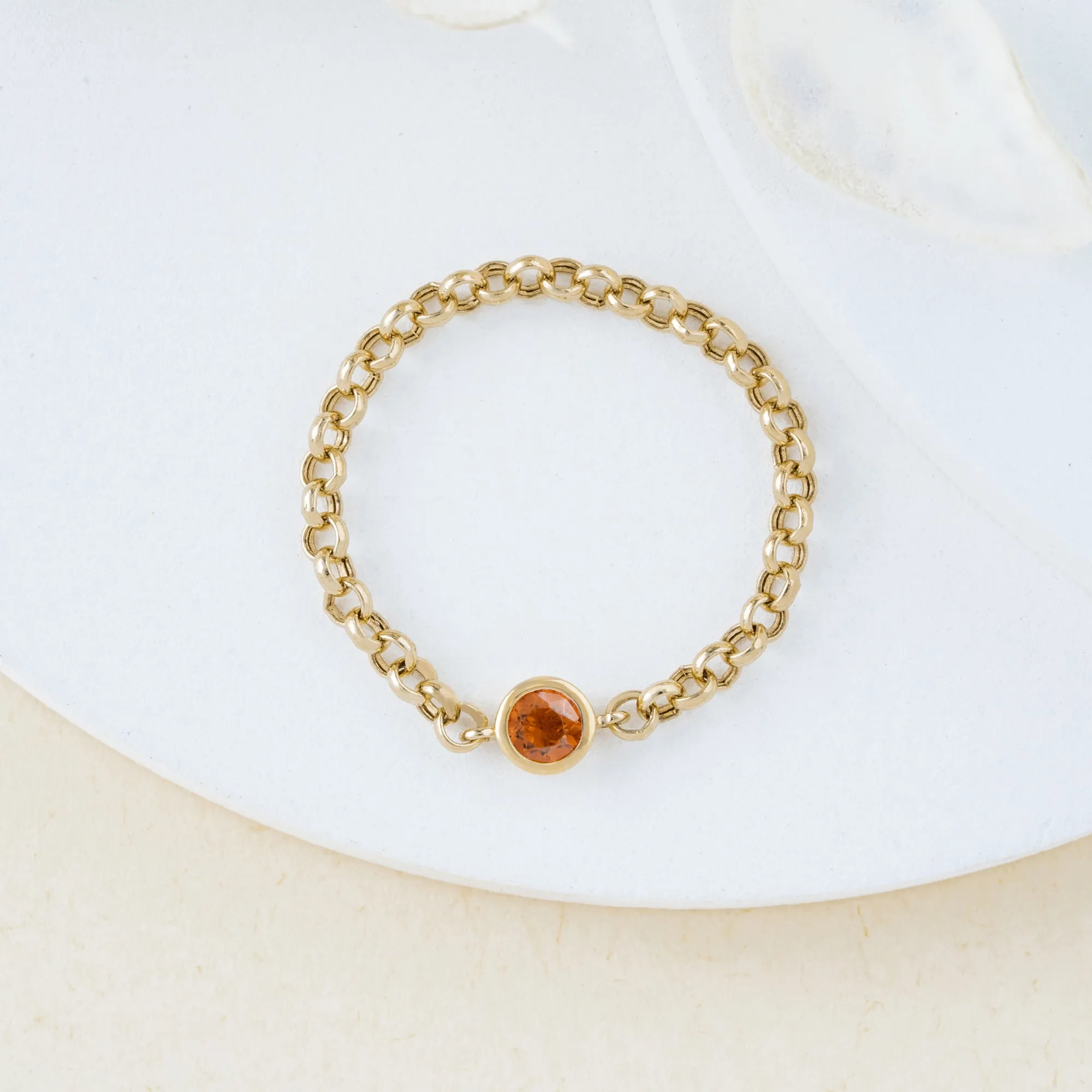 Citrine Chain Ring, Adriana