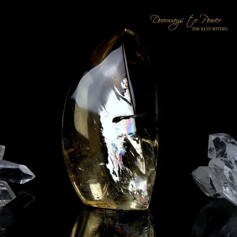 Citrine Crystal Sculpture with Rainbows 'The Oracle'