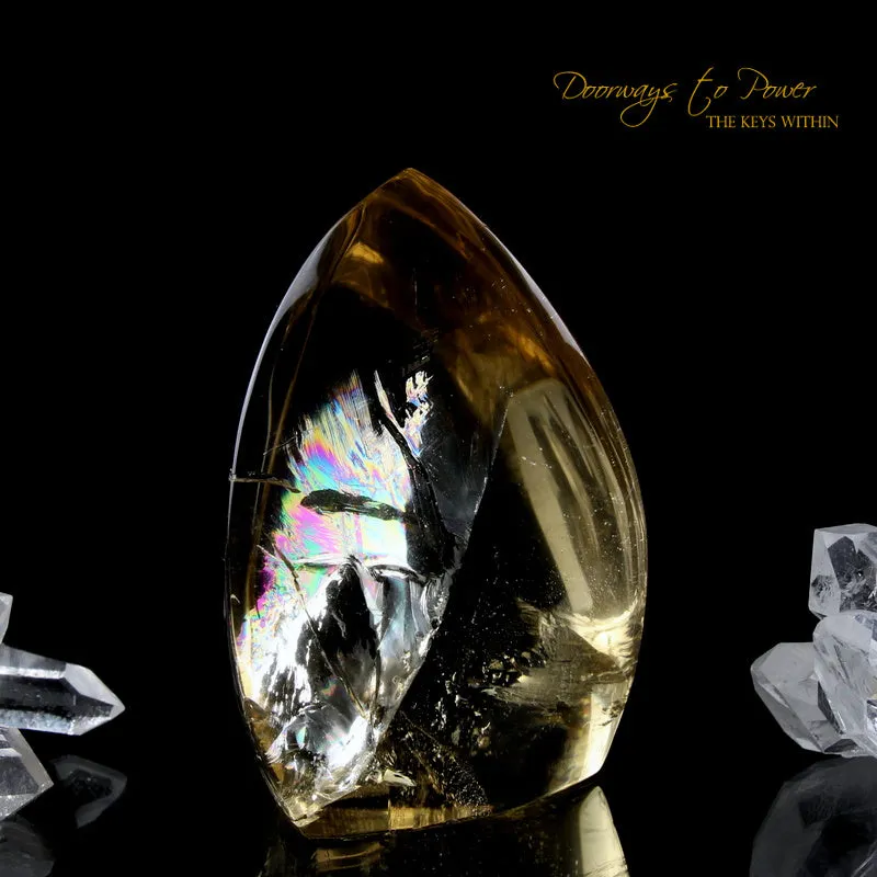 Citrine Crystal Sculpture with Rainbows 'The Oracle'