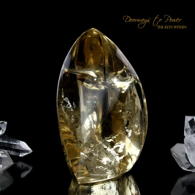 Citrine Crystal Sculpture with Rainbows 'The Oracle'