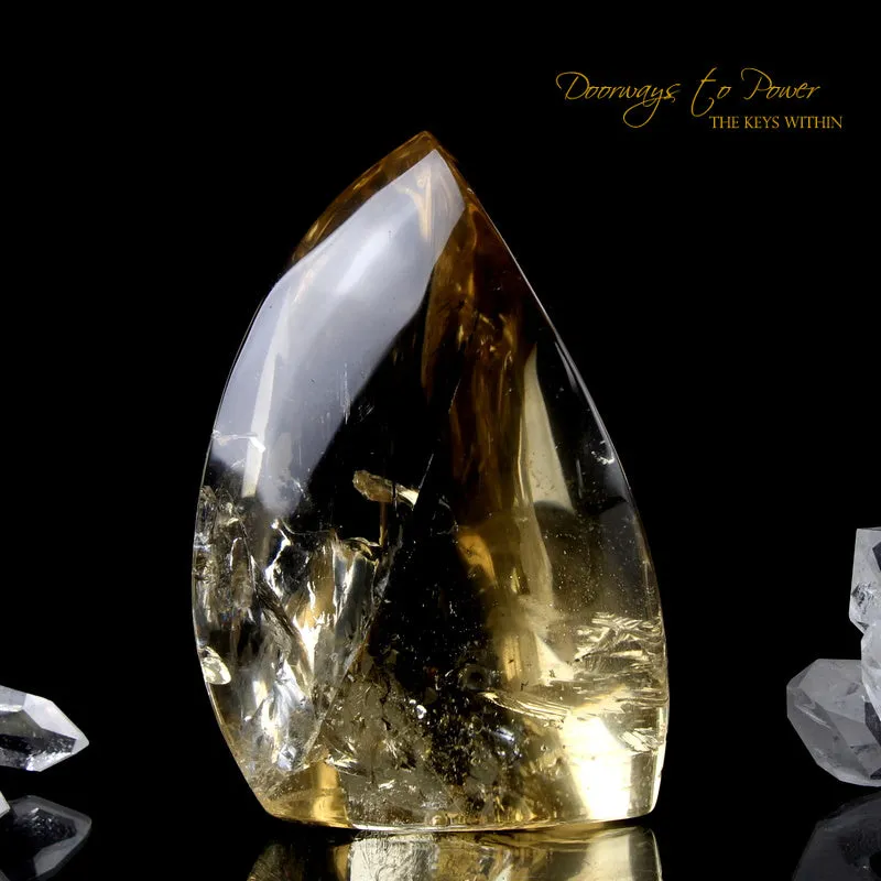 Citrine Crystal Sculpture with Rainbows 'The Oracle'