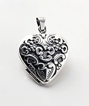 Collection Santa Pacheco ~ Locket "Heart 2 Sided Engraved" .925 Silver