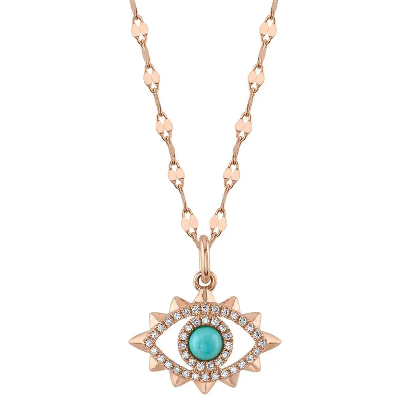 Composite Turquoise Eye Necklace
