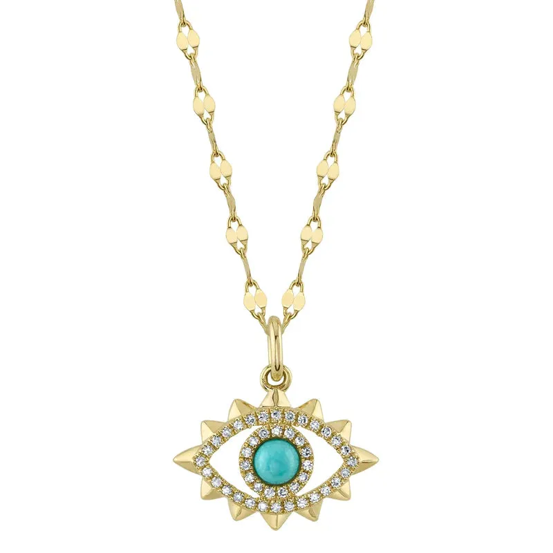Composite Turquoise Eye Necklace