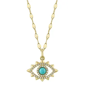 Composite Turquoise Eye Necklace