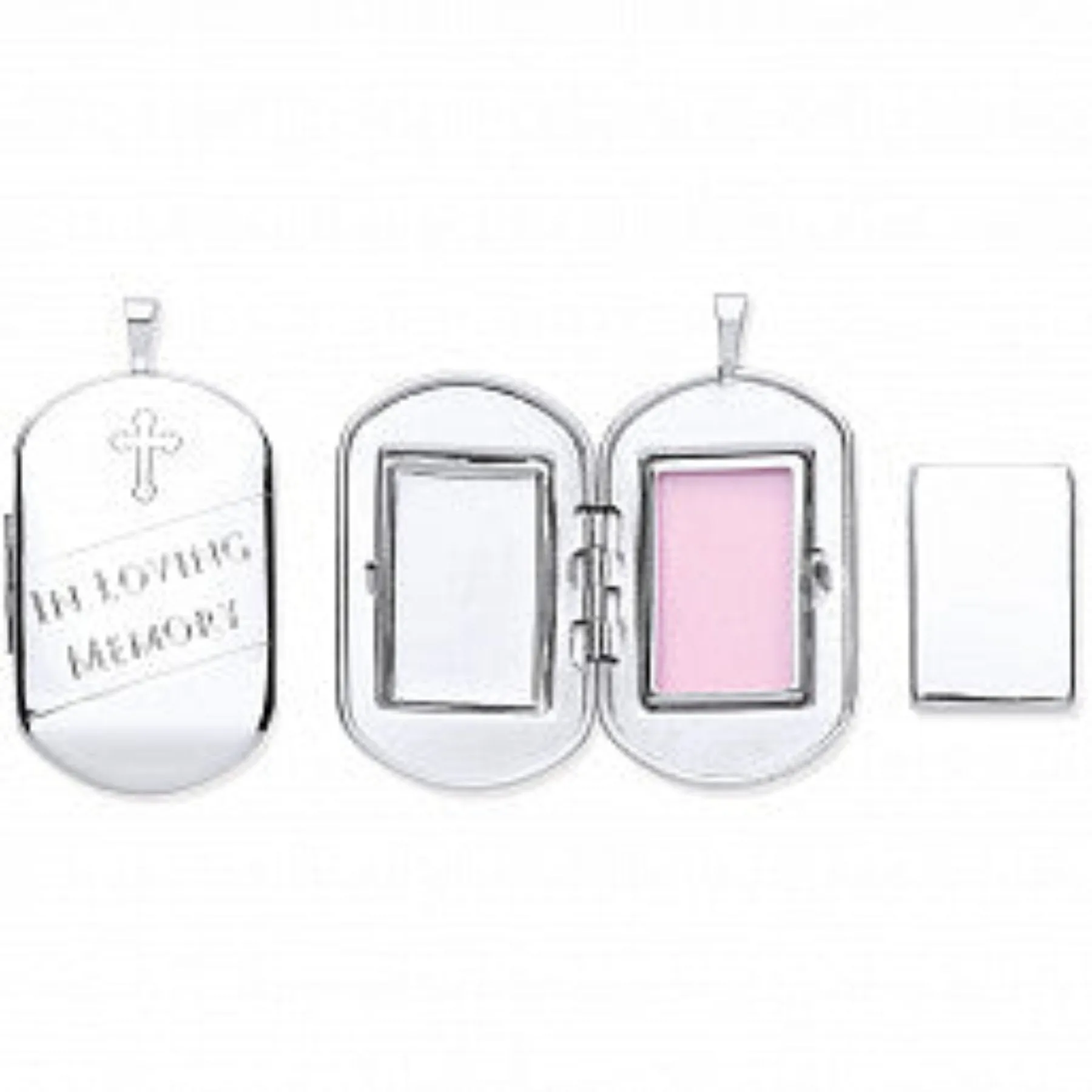 Cremation Dog Tag Style Locket - Sterling Silver