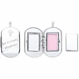 Cremation Dog Tag Style Locket - Sterling Silver