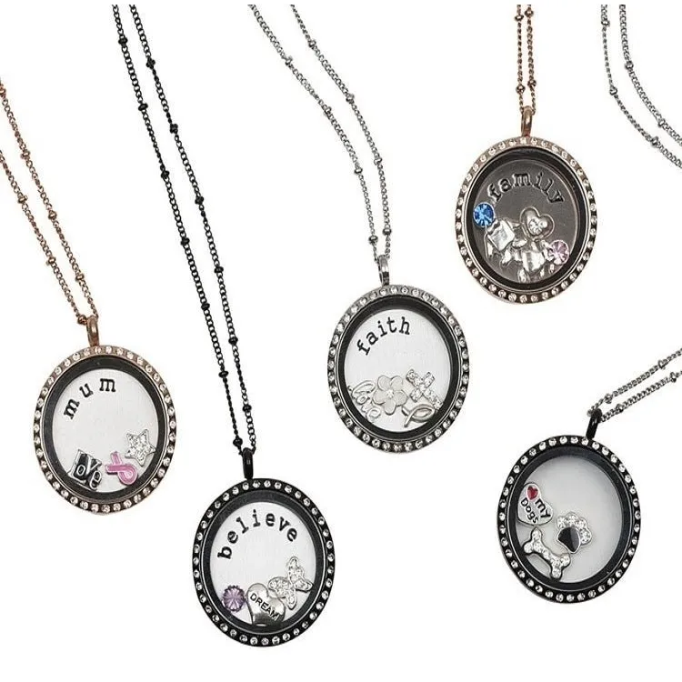 Customized Floating Locket includes 5 FREE Charms and Stamped Plate