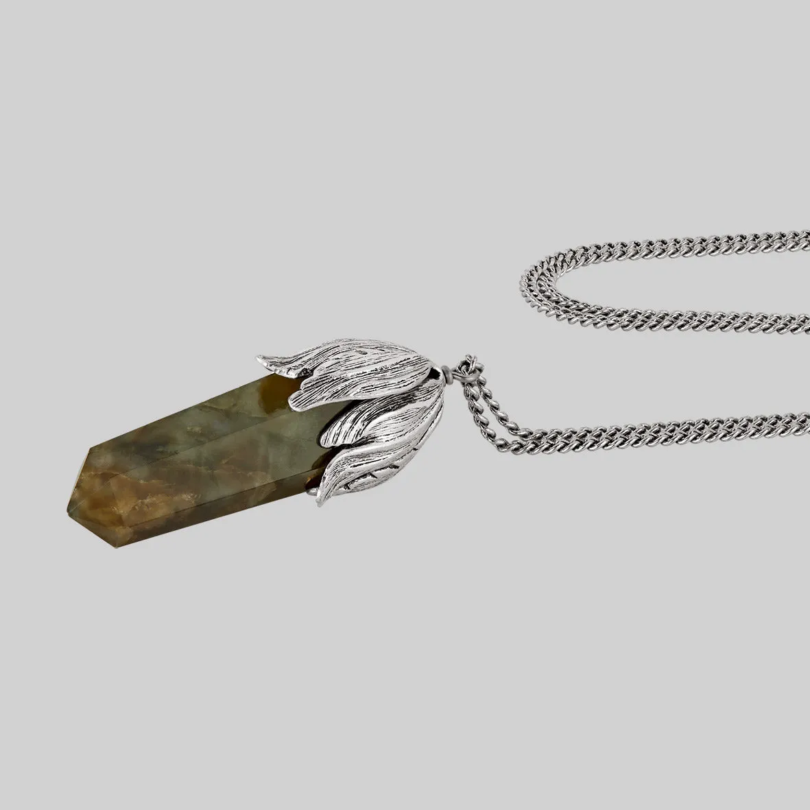 DEATH BLOOM. Labradorite Pendant Necklace