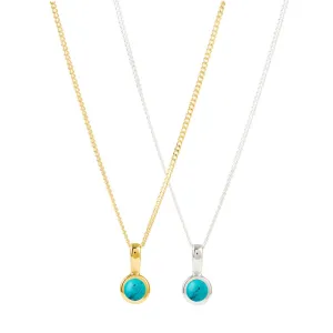 December Birthstone Charm Necklace - Turquoise