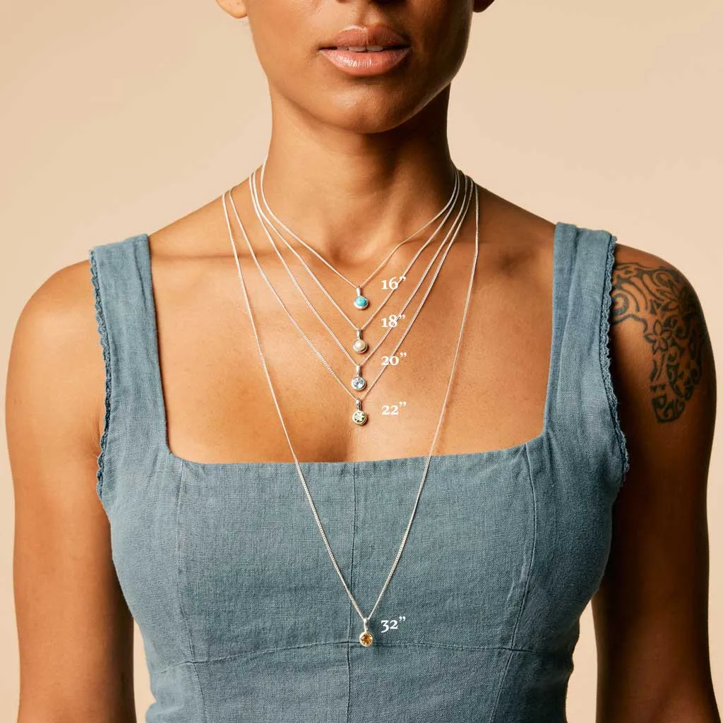 December Birthstone Charm Necklace - Turquoise
