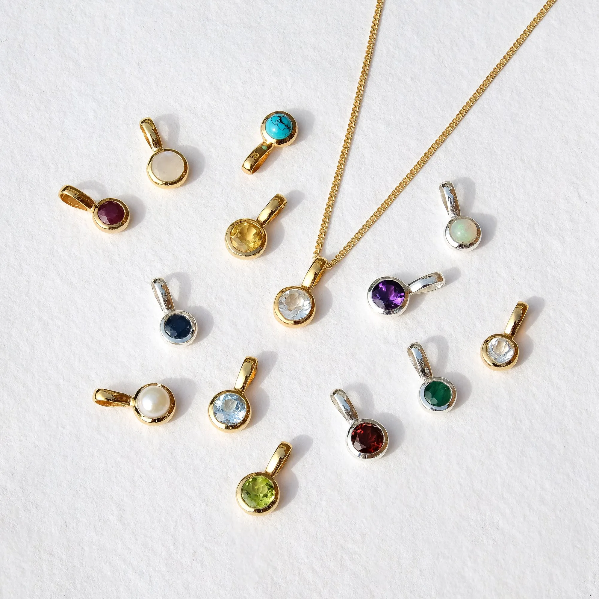 December Birthstone Charm Necklace - Turquoise